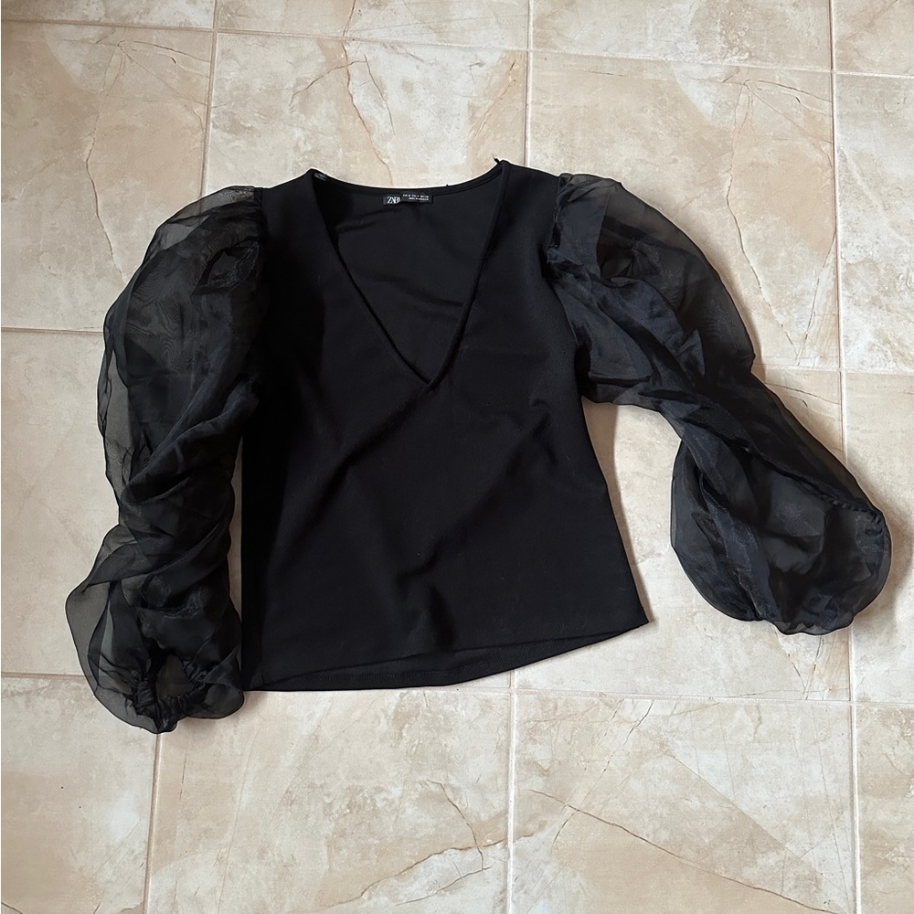 ZARA Black Dressy Top (US M)